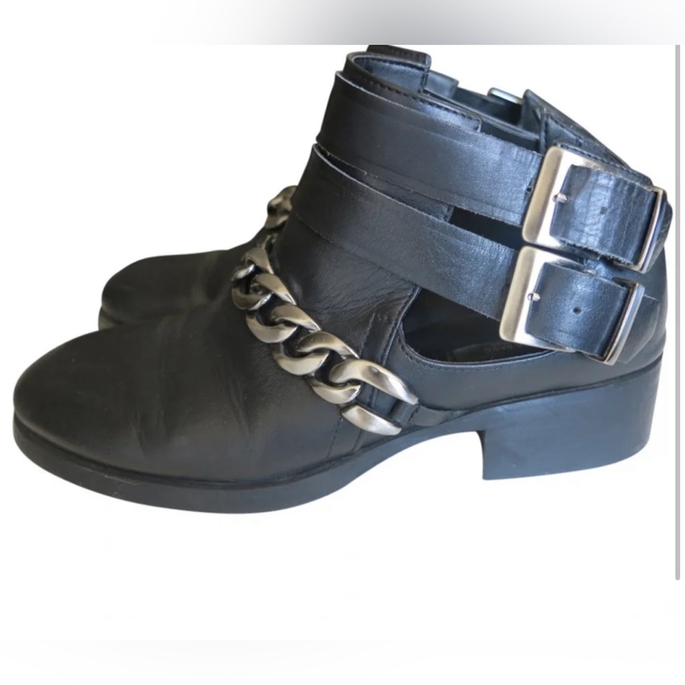 Zara leather biker boots size 40